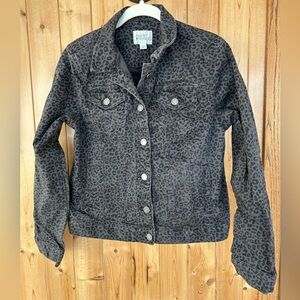 Women’s Market & Spruce Black Leopard Jean Jacket Size M